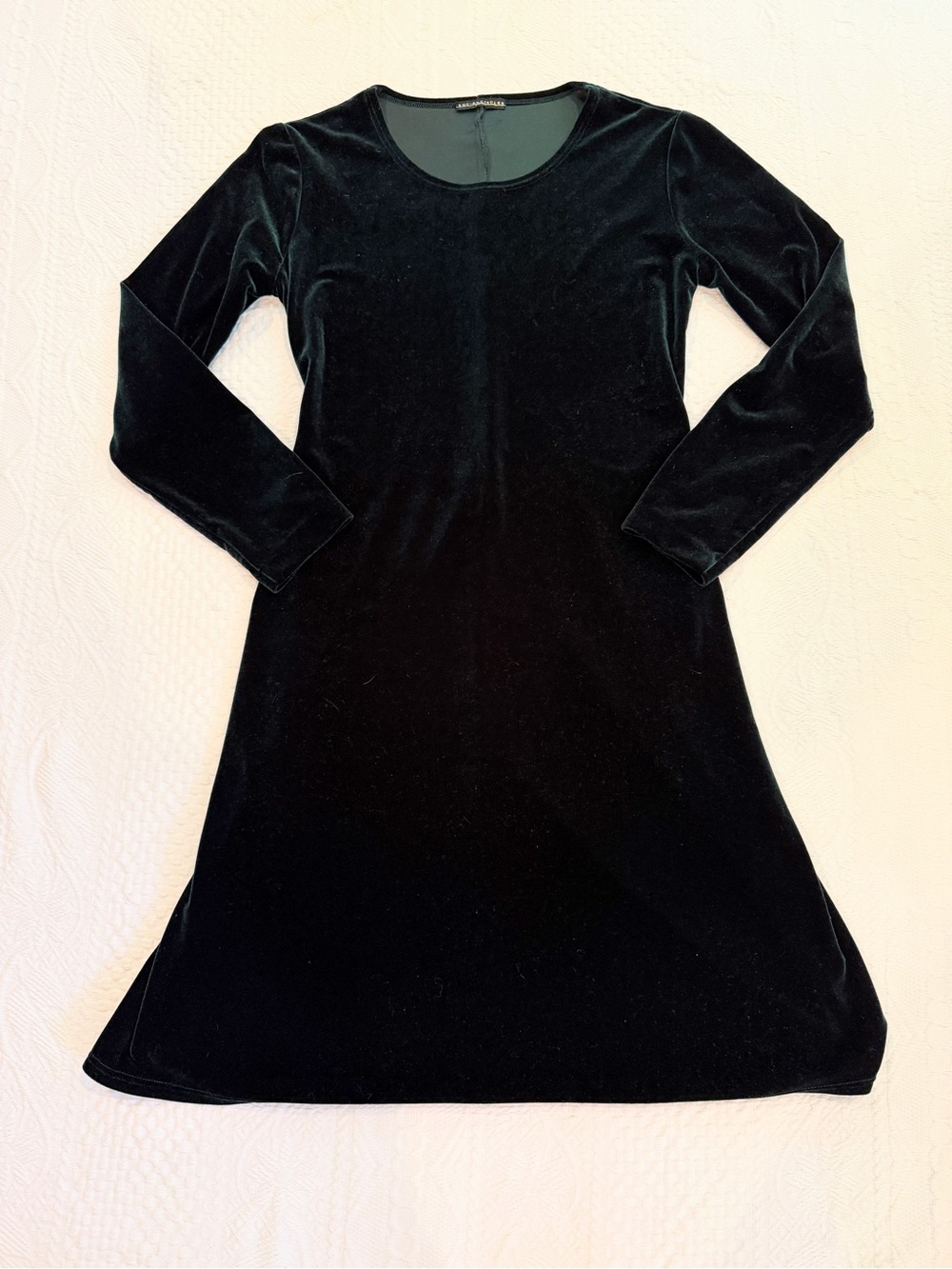Vintage 90s Velvet Green Dress Velour Long Sleeve Forest Fairy Fits Like Small S